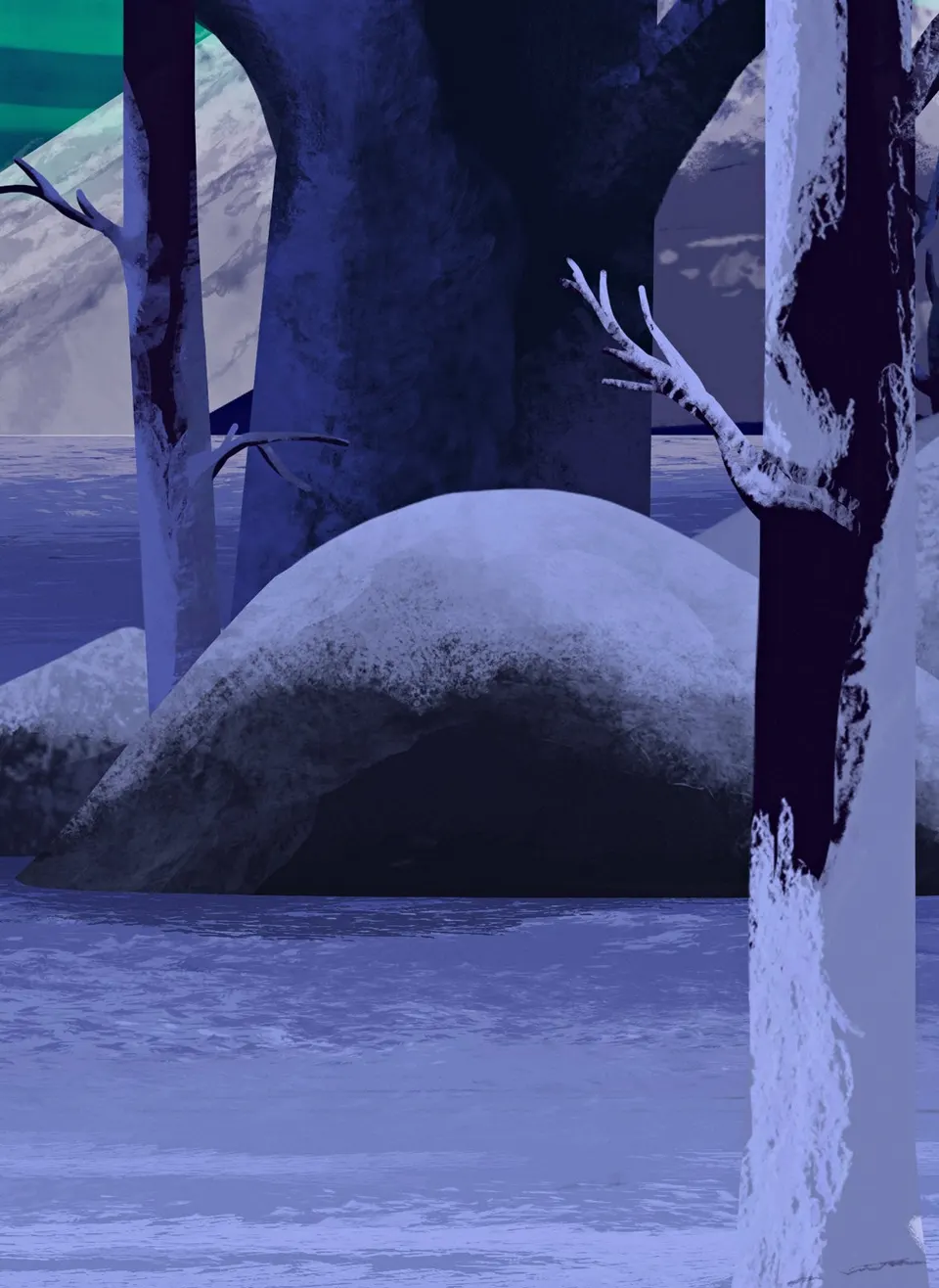 Floresta nocturna com aurora, capa da dissertação